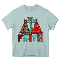 Cross And Christmas Trees Heavy Core Tee | Teevron