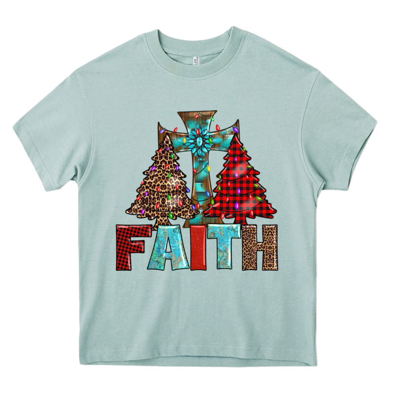 Cross And Christmas Trees Heavy Core Tee by AdoDesignShop | Teevron
