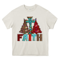 Cream cross and christmas trees Heavy Core Tee - AdoDesignShop