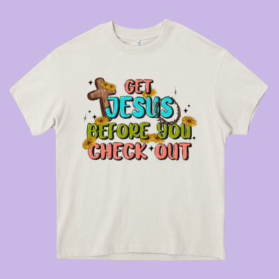 Get Jesus Before You Check Out Heavy Core Tee Designed By Maliassmallbusiness