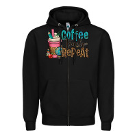 Black coffee teach repeat Zipper Hoodie - OliviaCreatesArt