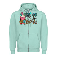 Seafoam coffee teach repeat Zipper Hoodie - OliviaCreatesArt