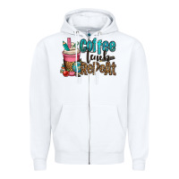 White coffee teach repeat Zipper Hoodie - OliviaCreatesArt