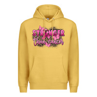 Antique Gold Stronger than Cancer Premium Hoodie - FaDigitalArtStudio