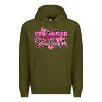 Army Green Stronger than Cancer Premium Hoodie - FaDigitalArtStudio