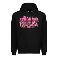 Black Stronger than Cancer Premium Hoodie - FaDigitalArtStudio
