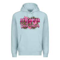 Blue Mist Stronger than Cancer Premium Hoodie - FaDigitalArtStudio