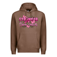 Chestnut Stronger than Cancer Premium Hoodie - FaDigitalArtStudio