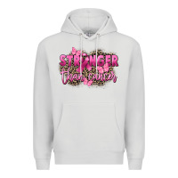 Dove Grey Stronger than Cancer Premium Hoodie - FaDigitalArtStudio
