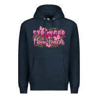 Navy Stronger than Cancer Premium Hoodie - FaDigitalArtStudio