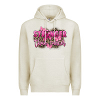 Oatmeal Heather Stronger than Cancer Premium Hoodie - FaDigitalArtStudio