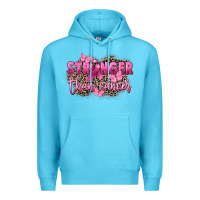 Ocean Blue Stronger than Cancer Premium Hoodie - FaDigitalArtStudio