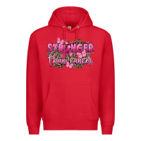 Red Stronger than Cancer Premium Hoodie - FaDigitalArtStudio