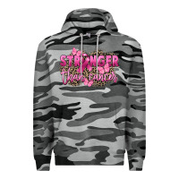 Slate Camo Stronger than Cancer Premium Hoodie - FaDigitalArtStudio