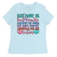 Baby Blue god made us best friend Ladies Tee - MaliasSmallBusiness
