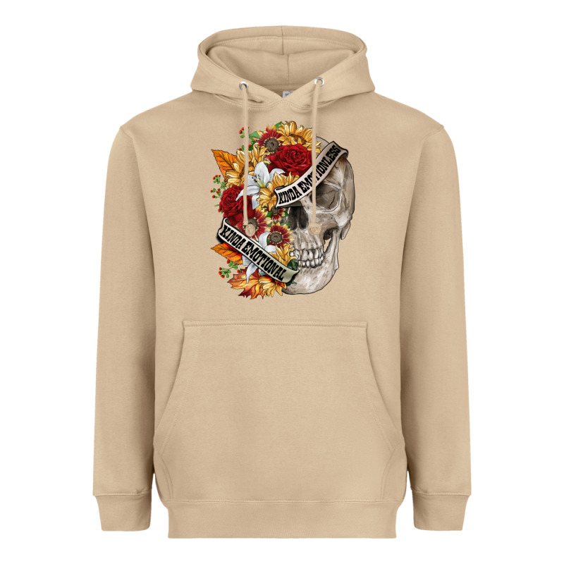 Skull Kinda Emotionless Kinda Emotional Heavyweight Hoodie by FaDigitalArtStudio | Teevron