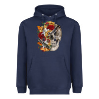 Navy skull kinda emotionless kinda emotional Heavyweight Hoodie - FaDigitalArtStudio