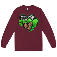 Burgundy St. Patrick's Day hearts Long Sleeve Tee - Jasminsmagicworld
