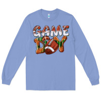 Colony Blue Game day leopard Football Long Sleeve Tee - NancyCooperArtShop