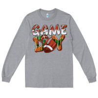 Heather Grey Game day leopard Football Long Sleeve Tee - NancyCooperArtShop