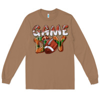 Toasted Coconut Game day leopard Football Long Sleeve Tee - NancyCooperArtShop