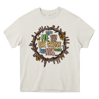 Cream when he was one the cross i was one his mind Heavy Core Tee - MaliasSmallBusiness