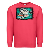 Cardinal western serape cowhide turquoise glitter Premium Sweatshirt - FaDigitalArtStudio