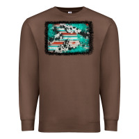 Chestnut western serape cowhide turquoise glitter Premium Sweatshirt - FaDigitalArtStudio