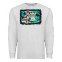 Dove Grey western serape cowhide turquoise glitter Premium Sweatshirt - FaDigitalArtStudio