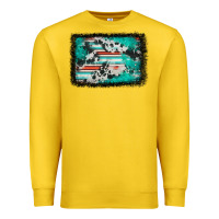 Lemon western serape cowhide turquoise glitter Premium Sweatshirt - FaDigitalArtStudio