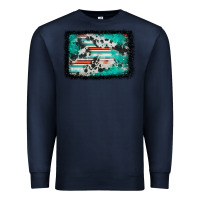 Navy western serape cowhide turquoise glitter Premium Sweatshirt - FaDigitalArtStudio