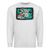 Oatmeal Heather western serape cowhide turquoise glitter Premium Sweatshirt - FaDigitalArtStudio