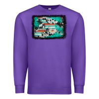 Purple western serape cowhide turquoise glitter Premium Sweatshirt - FaDigitalArtStudio