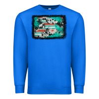 True Royal western serape cowhide turquoise glitter Premium Sweatshirt - FaDigitalArtStudio