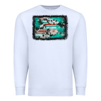 White western serape cowhide turquoise glitter Premium Sweatshirt - FaDigitalArtStudio