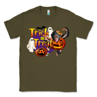 Army Green Trick Or Treat Chimpanzee Classic Tee - LillyAllenDesigns
