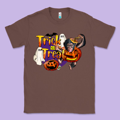 Trick Or Treat Chimpanzee Classic Tee Designed By Lillyallendesigns