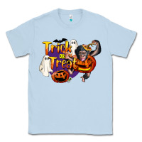 Dusty Blue Trick Or Treat Chimpanzee Classic Tee - LillyAllenDesigns