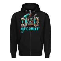 Black western dog groomer Zipper Hoodie - OliviaCreatesArt