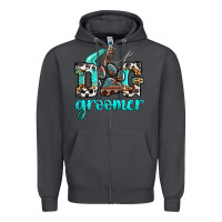 Smoke western dog groomer Zipper Hoodie - OliviaCreatesArt