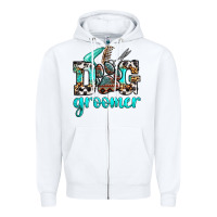 White western dog groomer Zipper Hoodie - OliviaCreatesArt