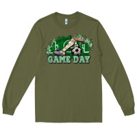 Army Green Game day Soccer Long Sleeve Tee - NancyCooperArtShop