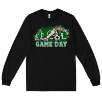 Black Game day Soccer Long Sleeve Tee - NancyCooperArtShop