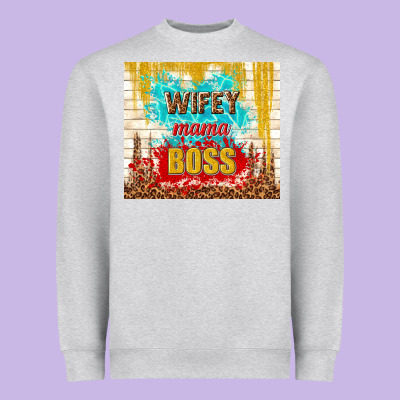 Wifey Mama Boss Heavyweight Sweatshirt Designed By Tumblerdesignbyshophia