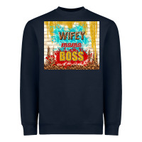 Navy wifey mama boss Heavyweight Sweatshirt - TumblerDesignByShophia