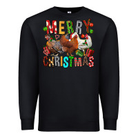 Black Merry christmas chickens Premium Sweatshirt - FaDigitalArtStudio