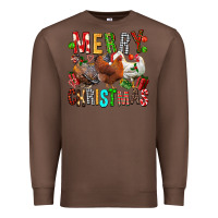 Chestnut Merry christmas chickens Premium Sweatshirt - FaDigitalArtStudio