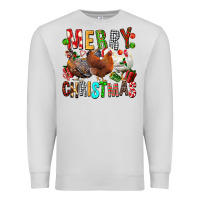 Dove Grey Merry christmas chickens Premium Sweatshirt - FaDigitalArtStudio