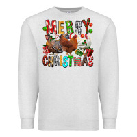Oatmeal Heather Merry christmas chickens Premium Sweatshirt - FaDigitalArtStudio