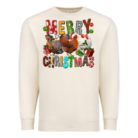 Sandshell Merry christmas chickens Premium Sweatshirt - FaDigitalArtStudio